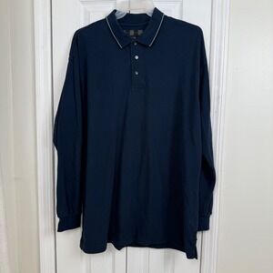 Nike Golf Dri-FIT XXL Long Sleeve Polo Shirt Navy Blue Collared Golf‎ Athletic